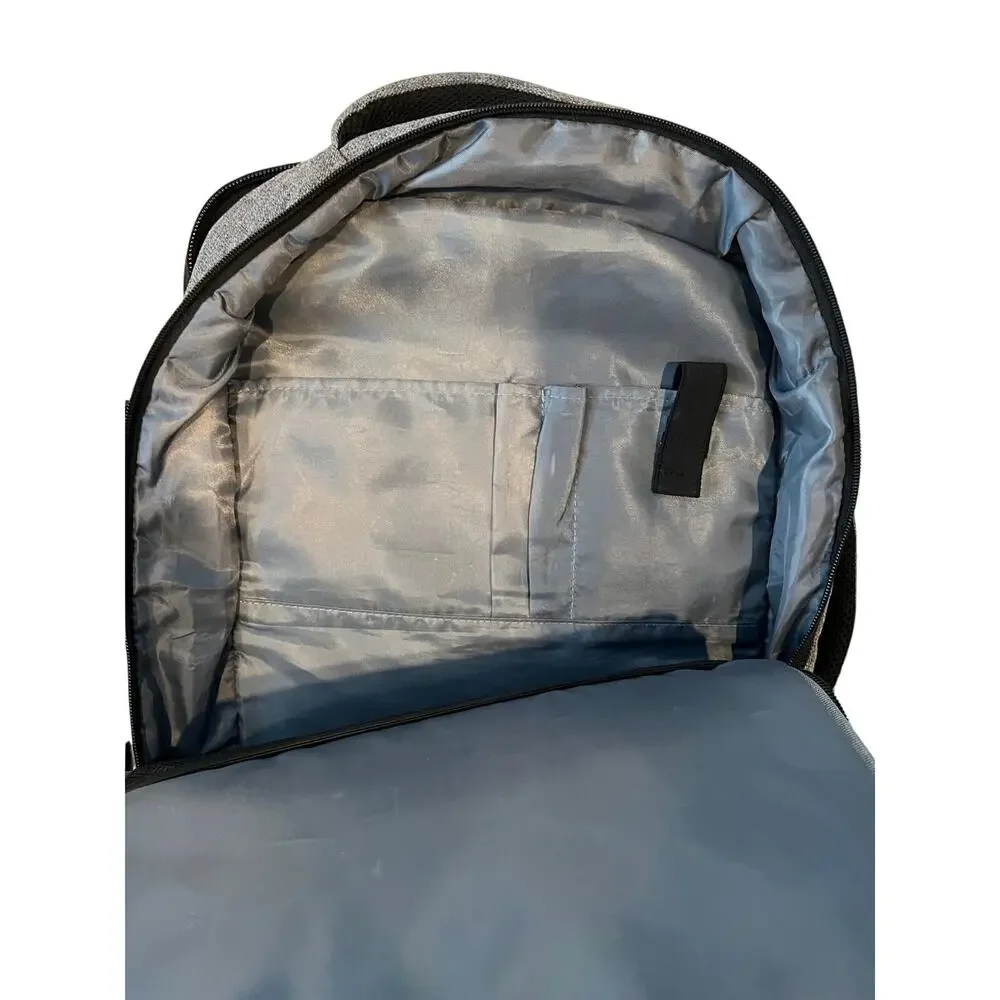 Clamshell Gray Black Padded Backpack 20